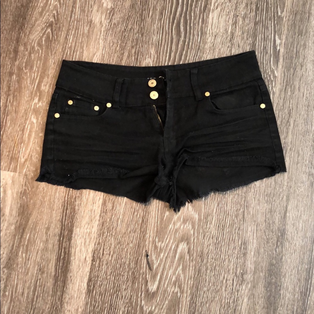 Black jean shorts
